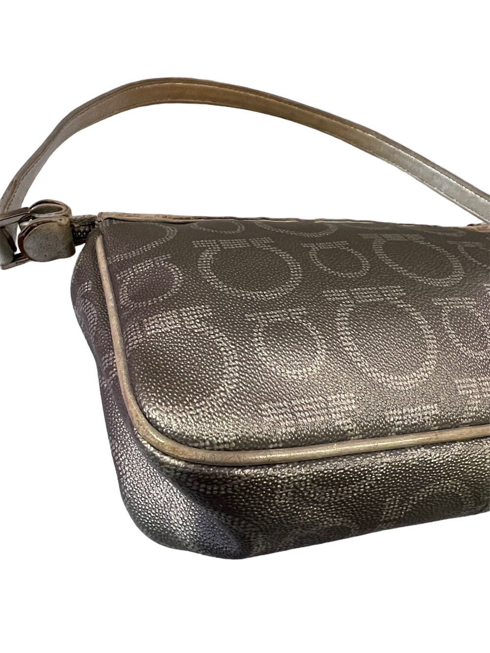 Salvatore Ferragamo Metallic Silver Gancini Shoulder Bag - Picture 12 of 13